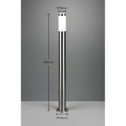 Trioto - Matt Nickel Bollard with White Diffuser