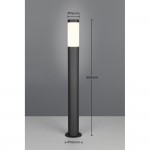 Trioto - Matt Black Bollard with White Diffuser