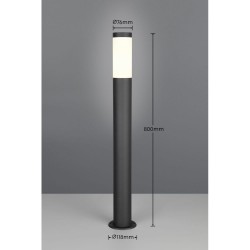 Trioto - Matt Black Bollard with White Diffuser