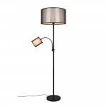 Burton - Black Mother & Child Floor Lamp with White & Transparent Black Shade