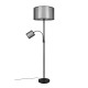 Trio-411400232 - Burton - Black Mother & Child Floor Lamp with White & Transparent Black Shade
