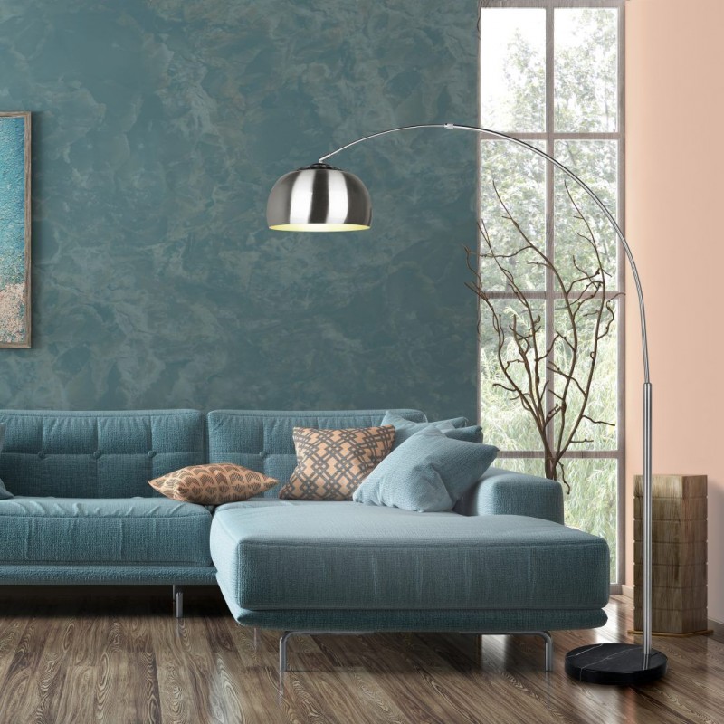 - Argentina - Nickel & Black Marble Floor Lamp Trio-411700107 - Argentina - Nickel & Black Marble Floor Lamp