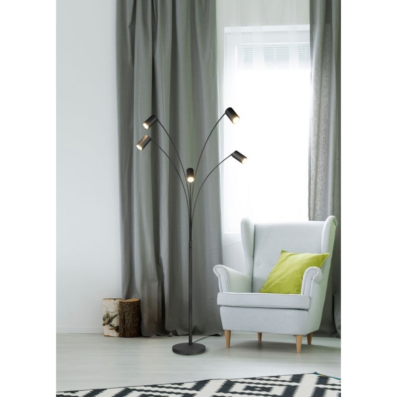- Marley - Matt Black 5 Light Floor Lamp Trio-412400532 - Marley - Matt Black 5 Light Floor Lamp
