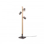 Marley - Wooden & Matt Nickel 4 Light LED Floor Lamp