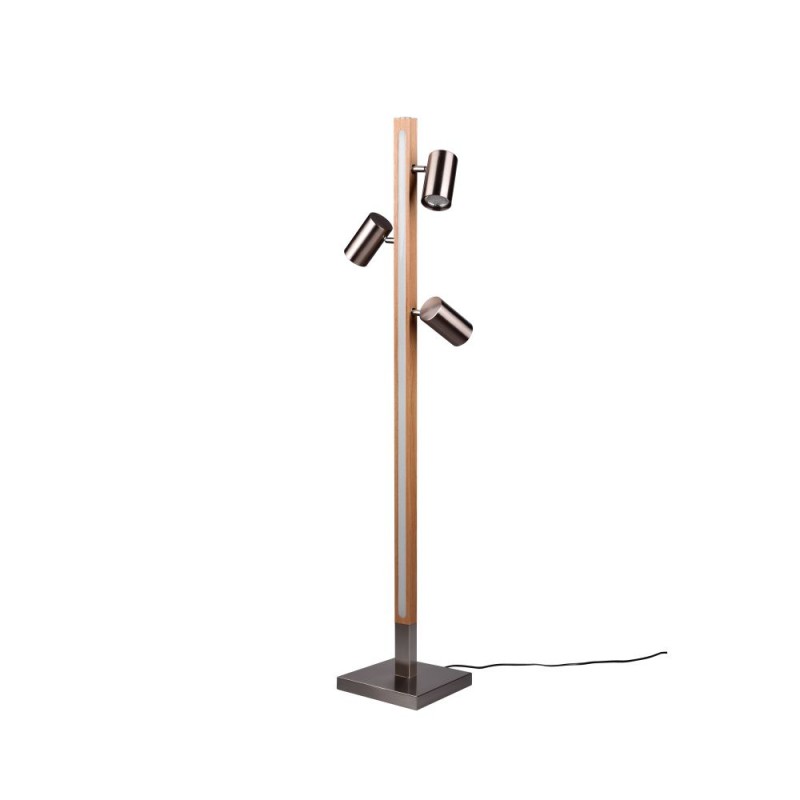 Trio-412510407 - Marley - Wooden & Matt Nickel 4 Light LED Floor Lamp