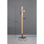 Marley - Wooden & Matt Nickel 4 Light LED Floor Lamp