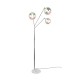 - Paxton - Chrome 3 Light Floor Lamp with Multicoloured Clear Glass Trio-416900306 - Paxton - Chrome 3 Light Floor Lamp with Multicoloured Clear Glass
