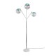 - Paxton - Chrome 3 Light Floor Lamp with Multicoloured Clear Glass Trio-416900306 - Paxton - Chrome 3 Light Floor Lamp with Multicoloured Clear Glass