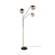 Trio-416900380 - Paxton - Black & Gold 3 Light Floor Lamp with Amber Glass