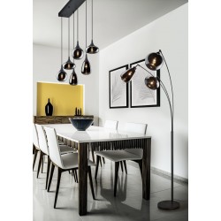 Lumina - Matt Black 3 Light Floor Lamp with Mirrored Smoked Glass Lumina - Matt Black 3 Light Floor Lamp with Mirrored Smoked Glass