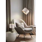 Julieta - Black Floor Lamp with Fawn & Gold Shade Julieta - Black Floor Lamp with Fawn & Gold Shade
