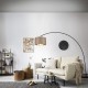 - Mansur - Black Floor Lamp with Taupe & Gold Shade Trio-419200141 - Mansur - Black Floor Lamp with Taupe & Gold Shade