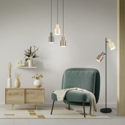 Agudo - Black Floor Lamp with Beige & Coffee Shades Agudo - Black Floor Lamp with Beige & Coffee Shades