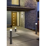 Hudson - Anthracite Square Bollard with White Diffuser