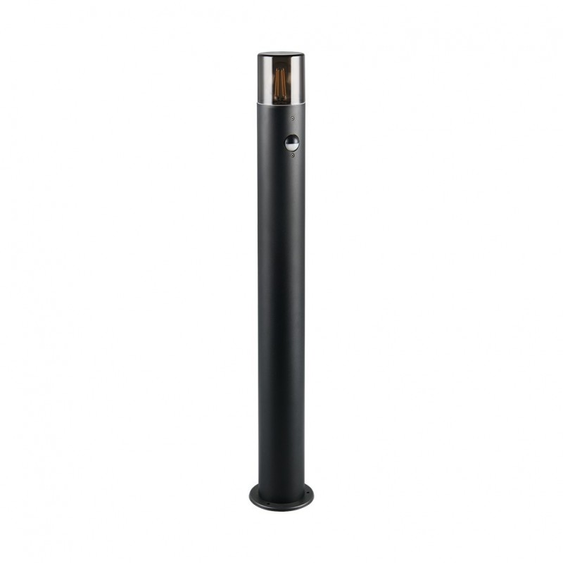 - Hoosic - Matt Black PIR Bollard with Smoked Diffuser Trio-422260132 - Hoosic - Matt Black PIR Bollard with Smoked Diffuser