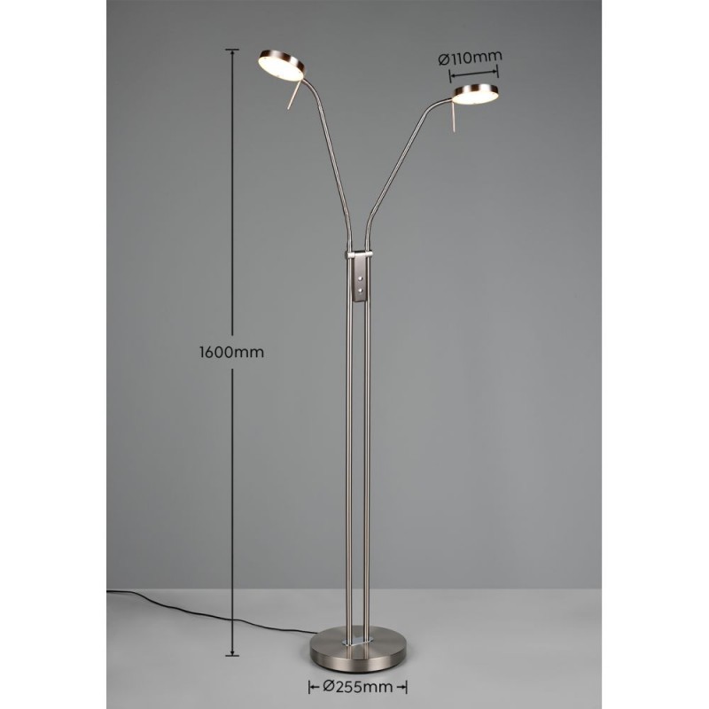 Trio-423310207 - Monza - Matt Nickel 2 Light CCT Floor Lamp