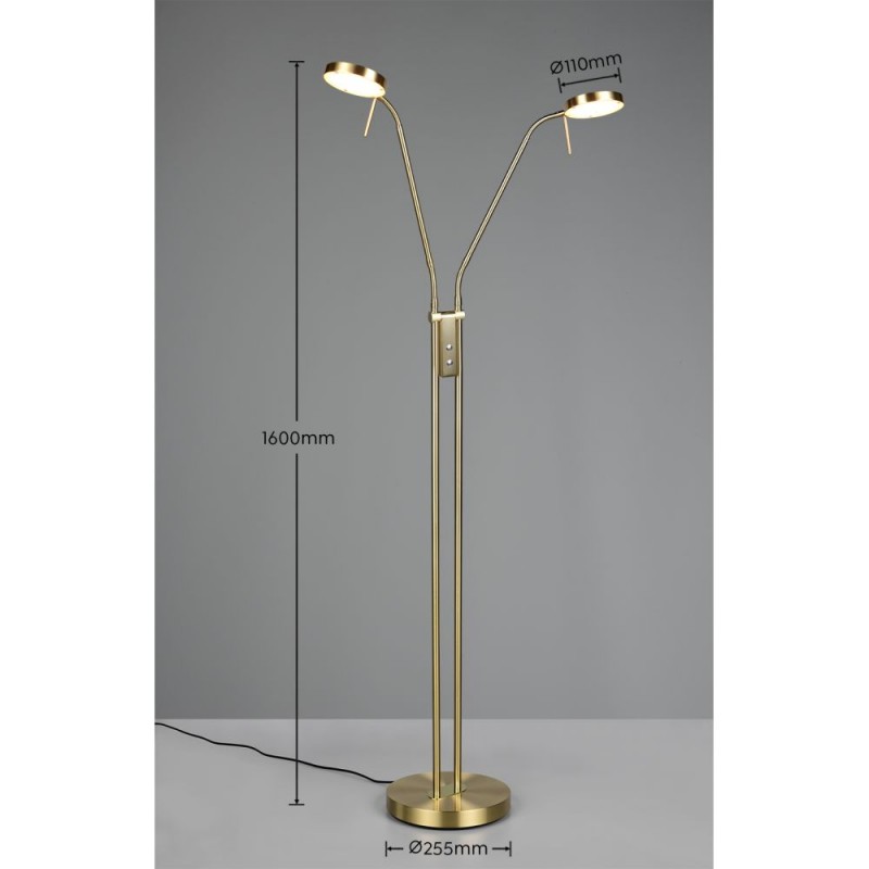 Trio-423310208 - Monza - Matt Brass 2 Light CCT Floor Lamp