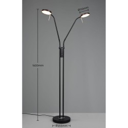 Monza - Matt Black 2 Light CCT Floor Lamp