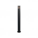 Hoosic - Matt Black Bollard with Smoked Diffuser Hoosic - Matt Black Bollard with Smoked Diffuser