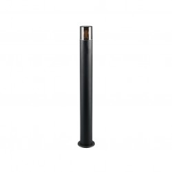 Hoosic - Matt Black Bollard with Smoked Diffuser Hoosic - Matt Black Bollard with Smoked Diffuser