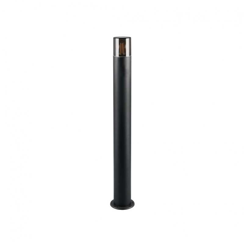 Trio-424060132 - Hoosic - Matt Black Bollard with Smoked Diffuser