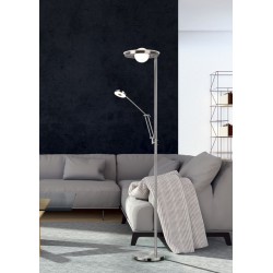 Barrie - Matt Nickel Mother & Child CCT Floor Lamp