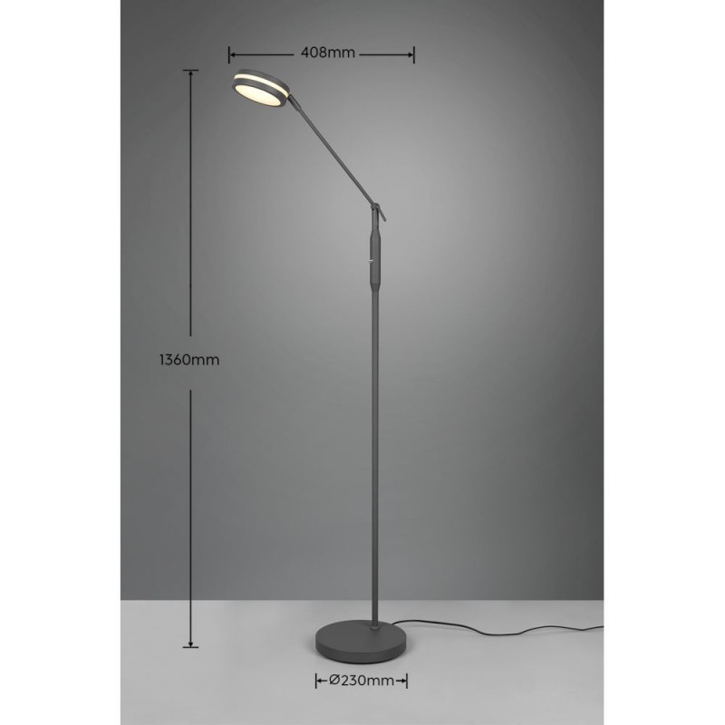 Trio-426510142 - Franklin - Anthracite CCT Floor Lamp