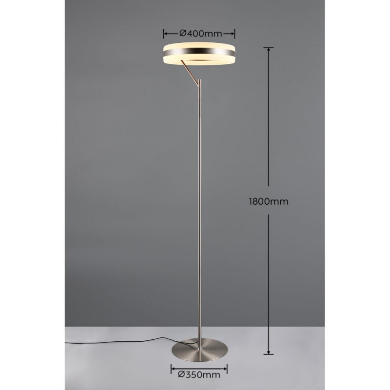 Trio-431410107 - Dios - Matt Nickel CCT Floor Lamp with White Diffuser