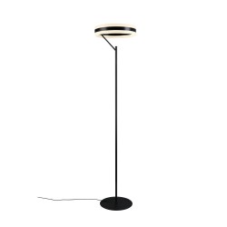 Dios - Matt Black CCT Floor Lamp with White Diffuser