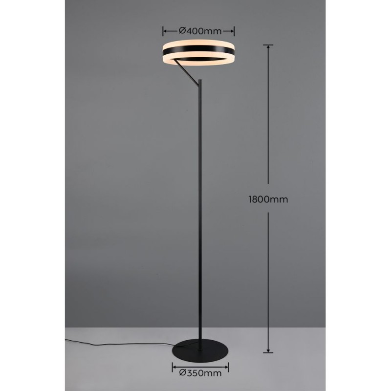 Trio-431410132 - Dios - Matt Black CCT Floor Lamp with White Diffuser