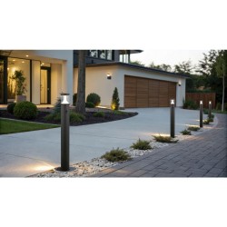 Tagus - Anthracite CCT Sensor Bollard with Clear Diffuser IP54