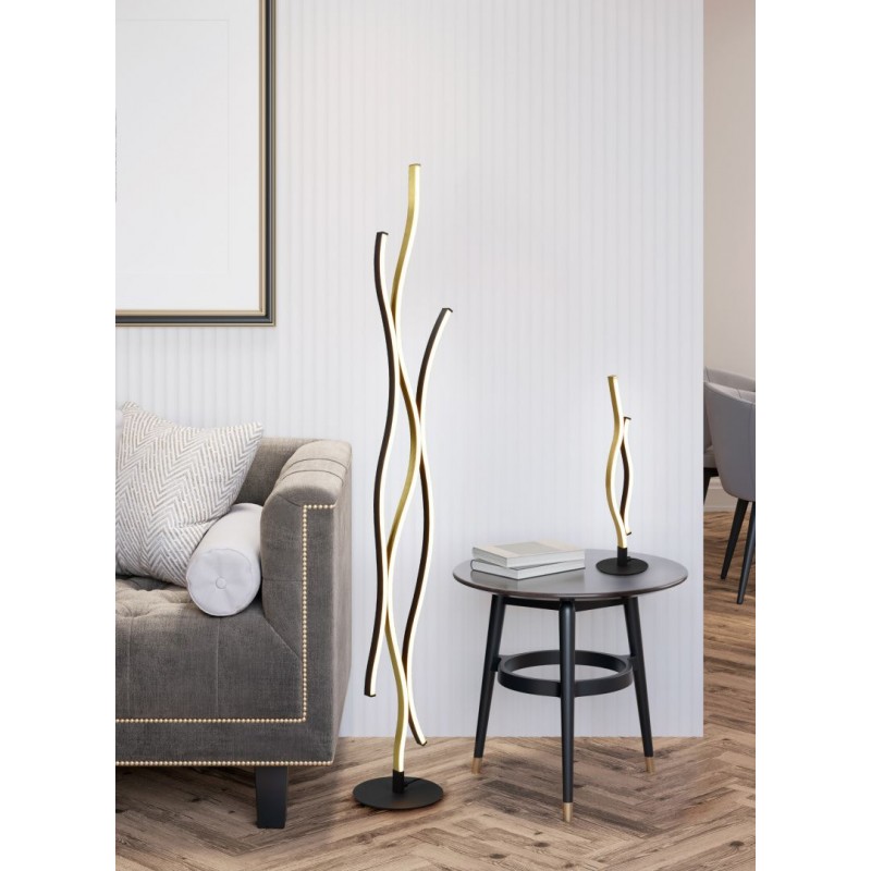 Trio-441210308 - Blaze - Matt Brass & Black CCT Floor Lamp