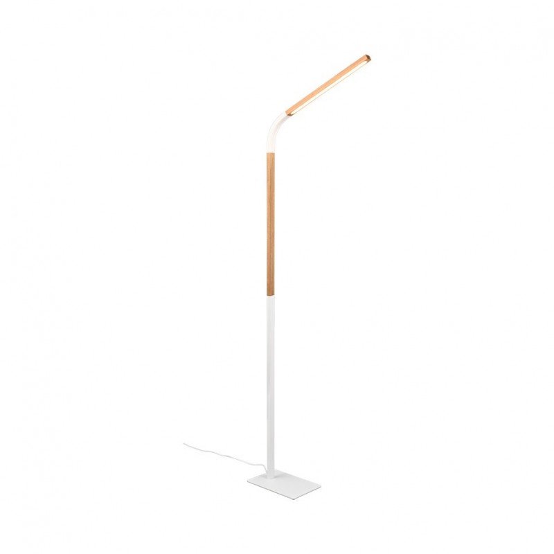 - Norris - Wooden & White LED Floor Lamp Trio-445210131 - Norris - Wooden & White LED Floor Lamp
