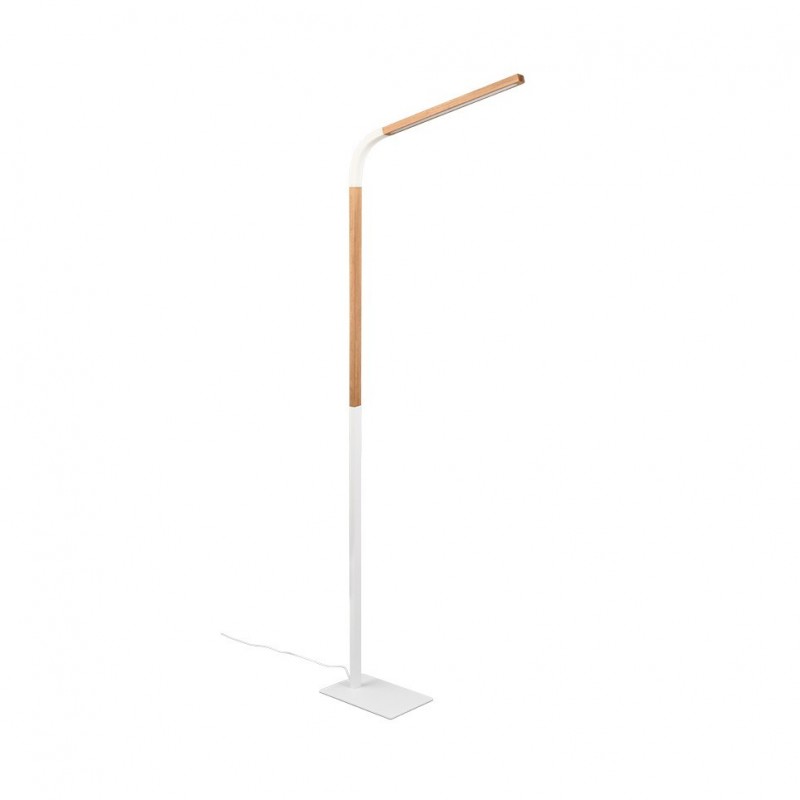 - Norris - Wooden & White LED Floor Lamp Trio-445210131 - Norris - Wooden & White LED Floor Lamp