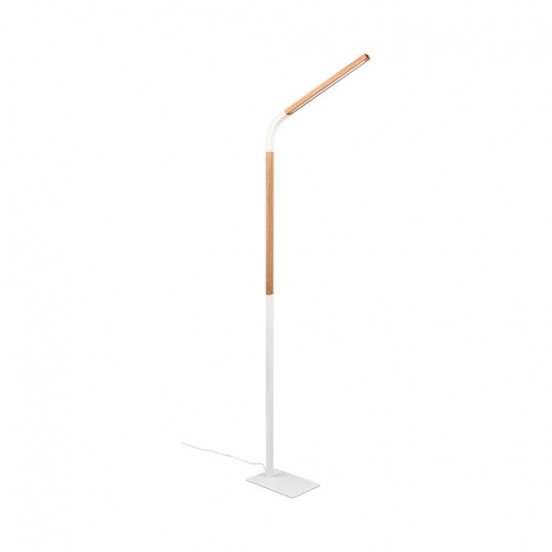 - Norris - Wooden & White LED Floor Lamp Trio-445210131 - Norris - Wooden & White LED Floor Lamp