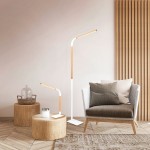 Norris - Wooden & White LED Floor Lamp Norris - Wooden & White LED Floor Lamp