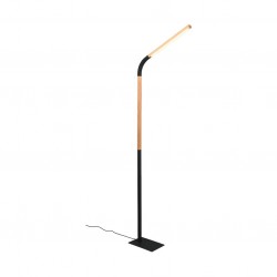 Norris - Wooden & Black LED Floor Lamp
