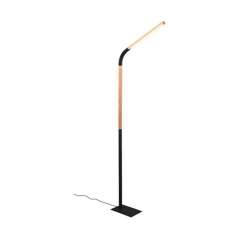 - Norris - Wooden & Black LED Floor Lamp Trio-445210132 - Norris - Wooden & Black LED Floor Lamp