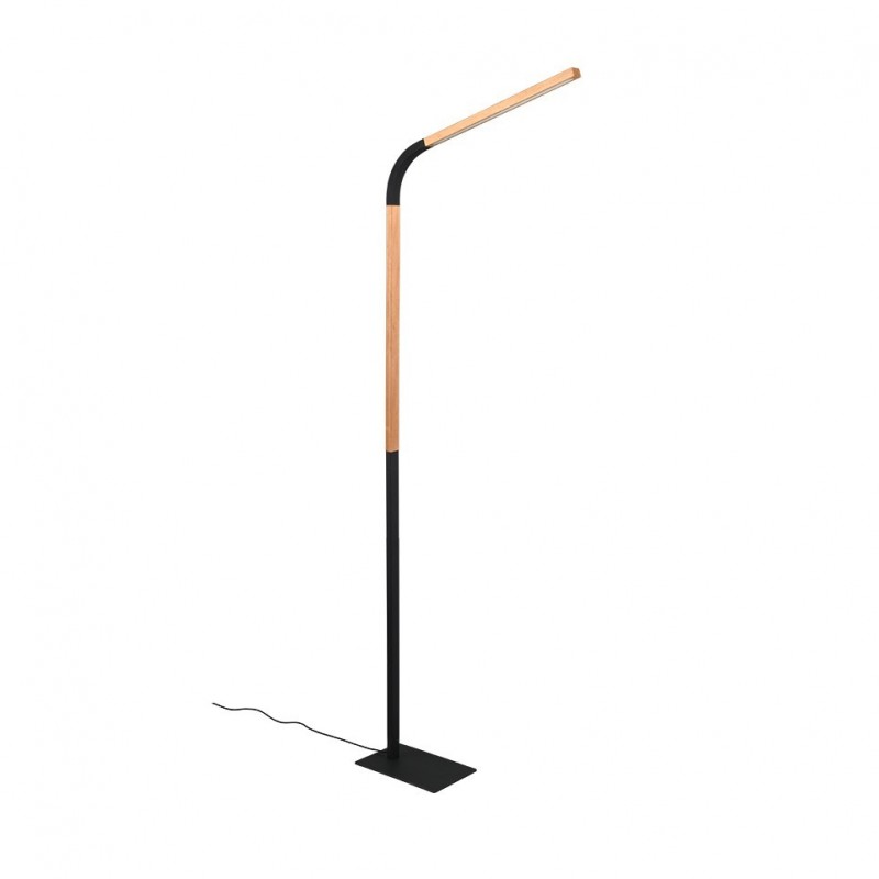 - Norris - Wooden & Black LED Floor Lamp Trio-445210132 - Norris - Wooden & Black LED Floor Lamp