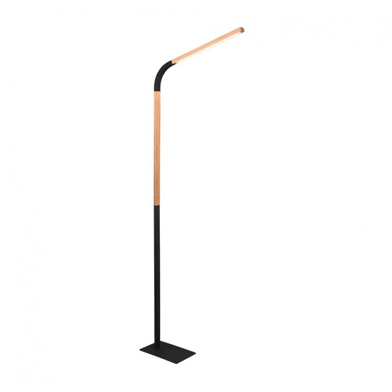 - Norris - Wooden & Black LED Floor Lamp Trio-445210132 - Norris - Wooden & Black LED Floor Lamp