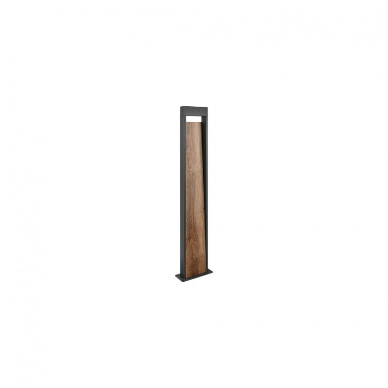 - Salmon - Anthracite LED Bollard with Wood Imitation Trio-446960135 - Salmon - Anthracite LED Bollard with Wood Imitation