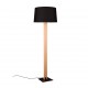 Trio-447610232 - Rahul - Wooden & Black Floor Lamp with Black Shade