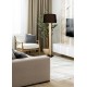 Trio-447610232 - Rahul - Wooden & Black Floor Lamp with Black Shade