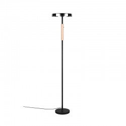 Celeste - Black & Wood LED Floor Lamp with Smoked Glass Celeste - Black & Wood LED Floor Lamp with Smoked Glass