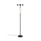 Trio-454910132 - Celeste - Black & Wood LED Floor Lamp with Smoked Glass