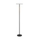 Trio-454910132 - Celeste - Black & Wood LED Floor Lamp with Smoked Glass