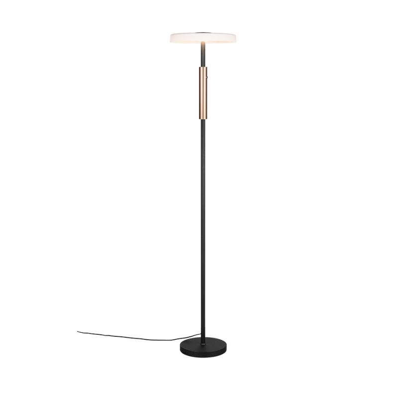 Trio-454910165 - Celeste - Black & Coffee LED Floor Lamp with White Glass