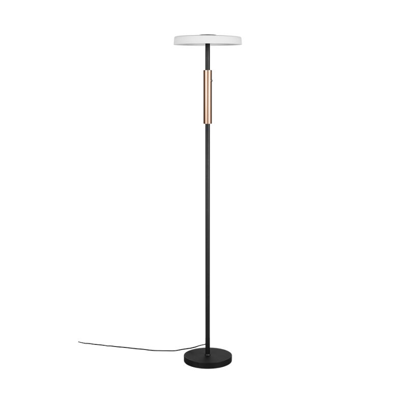 Trio-454910165 - Celeste - Black & Coffee LED Floor Lamp with White Glass