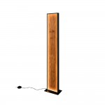 Kalea - Black LED Floor Lamp with Natural Wood