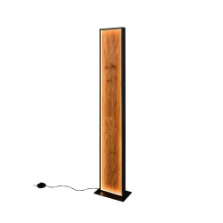 Kalea - Black LED Floor Lamp with Natural Wood